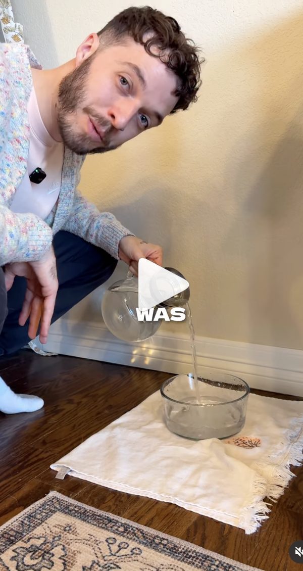 Refilling a dog's water bowl